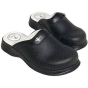 Resim 7 Noktalı Ortopedik Unisex Doktor-Aşçı Sabo Terlik Siyah 
