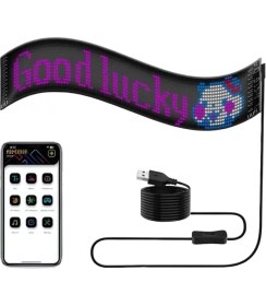 Resim MiraLive Rgb LED Yazı Paneli Telefon Kontrollü Kayan Yazı Animasyonlu Ekran 