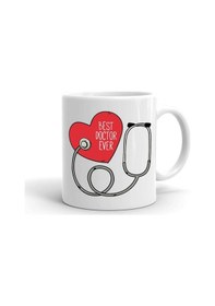 Resim Best Doctor Ever Baskılı Seramik Beyaz Kupa 