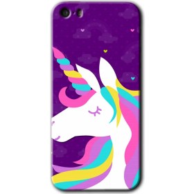 Resim Bera Aksesuar Apple iPhone 5 Kılıf Hd Desen Baskılı Arka Kapak - Unicorn Sleep 