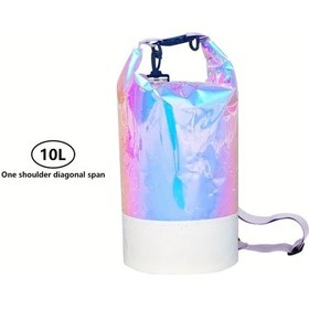 Resim Elmpaly Pvc Lazer Su Geçirmez Çanta, Plaj Çantası, Çok Renkli 2.64 Galon - Siyah 