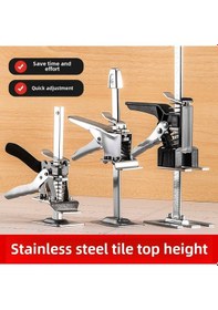 Resim Moveevo Stainless Steel Kalınlaşmış Tek Sütunlu Seramik Tuğla Yüksekliği Ayarlayıcı - Siyah Renkli Dayanıklı Yüksek Doğruluklu Tahta Raiser 