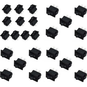 Resim 25 Adet Mr-125b Mini S Siyah Işıksız Anahtar On-off 2p 