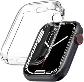 Resim Microsonic Apple Watch Series 9 41mm Kılıf 360 Full Round Soft Silicone Şeffaf [Watch Series 9 41mm ile Uyumlu Kordon - Şeffaf] 