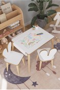 Resim OBİ Atölye Resim Kağıdı Rulolu Çocuk Aktivite Masası 60x45 Cm 2 Sandalyeli Tavşan Sandalye 