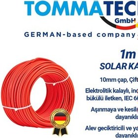Resim 10mm Solar Güneş Paneli Kablosu Kırmızı 1m 