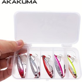 Resim 5 adet Kutulu 7g / 10g / 15g / 20g / 30g Lazer Jigging Kurşun Metal Yavaş Jig Balıkçılık Yemi Trol Ağır Batan Minnow Balıkçılık Cazibesi 