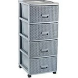 Resim abnturk Gri Büyük Boy Plastik Çekmeceli Sebzelik Komidin Şifonyer 4 Katlı 