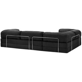 Resim Legom Modüler Koltuk Takımı L Koltuk Sünger Yatak Kanepe Siyah 