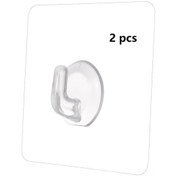 Resim Geeroyoo Yüksek Taşıma Kapasiteli, Deliksiz, Şeffaf Ve İz Bırakmayan Plastik Duvar Kancası, 6x6 Cm, 2'li Set. 