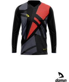 Resim DOMİN SPOR Siyah-bordo Kaleci Forması Maç Forması Futbol Forma Ve Şort Seti 