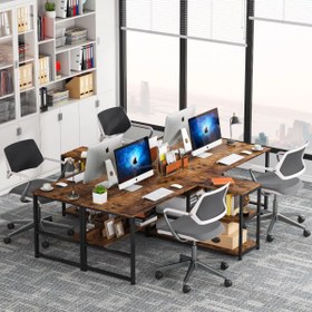 Resim Zizuva Tasarım 240x75x60 CM 2 Kişilik Ceviz Çizim ve Bilgisayar Masası 