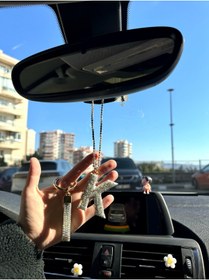 Resim OTOMOGARAJ Otomobil dikiz süsü k harf taşlı dikiz süsü ve oto anahtarlık k harf dikiz süsü 