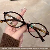 Resim Kadınların Hafif Yuvarlak Çerçeve Gözlükleri - Minimalist Tasarım ile Kahverengi ve Siyah Detaylar, Metal Menteşeler ve Günlük Moda için Temiz Lensler, Çok Yönlü Gözlükler, Şık Gözlükler, Dayanıklı Gözlükler 