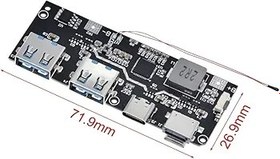 Resim lifcasual 5 USB Bağlantı Noktası PowerBank Devre Kartı 22.5W Çift Hızlı Şarj PowerBank Modülü DIY PowerBank Anakart 