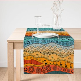 Resim Etnik Desen Tasarımlı Dijital Baskılı Modern Süet Runner 