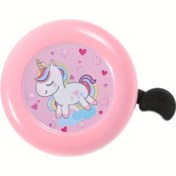 Resim 1 adet/2 adet Süper Yüksek Sesli Karikatür Bisiklet Zili, 22mm Çap, Dayanıklı Yüksek Yansıtıcı Polimer, Modern Tarz, Bisiklet Kolu için Sevimli Pembe Unicorn Tasarımı, Bisiklet Aksesuarı 
