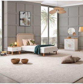 Resim Vita Bohem Genç Odası - Karyola, Komodin, Şifonyer Beyaz 