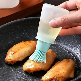 Resim 1 adet Çok Kullanımlı Silikon Yağ Fırçası ve Dağıtıcı - Temizlemesi Kolay, Sızdırmaz, Izgara, Pişirme ve Barbekü için İdeal - Eşit Kaplama için Sünger Uygulayıcı içerir, Açık Hava Pişirme Tutkunları için Mükemmel, Izgara Aksesuarları 