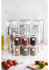 Resim 18'li Barok Yuvarlak 3 Boy Kavanoz Seti &amp Saklama Kabı &amp Erzak Kabı 6 2000 Ml, 6 1000 Ml ,6 500 Ml Şeffaf 