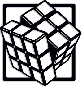 Resim NR Dizayn (195) Rubiks Küp Dekoratif Metal Tablo 69 X 67 