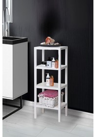 Resim 4 Katlı Beyaz Raf Kitaplık & Banyo Düzenleyicisi 100 Cm Beyaz 