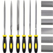 Resim 5/10 Adet Metal Eğe Seti, Sertleştirilmiş Alaşımlı Çelikten Üretilmiş, Düz, Yarım Yuvarlak, Kare ve Yuvarlak Eğeler Dahil, Plastik Saplı Dayanıklı El Aleti 