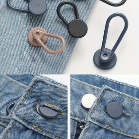 Resim 6 adet Ayarlanabilir Bel Uzatıcı, Dikişsiz Kot Düğme Genişletici, 90g/m² Kumaş Ağırlığı, Sert Kontrol, Ayrılabilir ve Esnek Kot, Günlük Seyahat ve Kolej için İdeal, Kot Bel Uzatıcı 