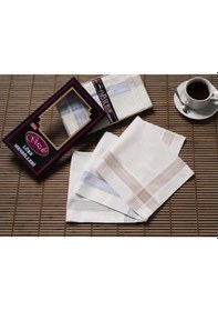 Resim Gözde Siyah Kutulu 42X42 Cm Düzine 12 Adet Kumaş Mendil - Gm 03 (418260195) Gri - Kahverengi - Mavi 