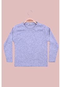 Resim Fyk Kids Düz Basic Unisex Sweatshirt Melanj Gri 