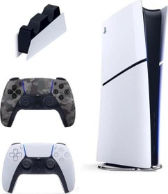 Resim Playstation 5 Slim Digital İthalatçı Garantili + 2. Kamuflaj Dualsense + Şarj İstasyonu 