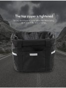 Resim Padalink Bisiklet Ön Sepeti, Alüminyum Çerçeve, Çekmeceli Kapatma, Çok Amaçlı Taşıma, Pet/alışveriş İçin, 22mm Çubuk Uyumlu, Katlanabilir Siyah 