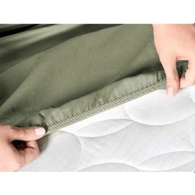 Resim Madame Coco Ciel Tek Kişilik %100 Pamuk Lastikli Saten Çarşaf - Haki 8684427179659 Çok Renkli 