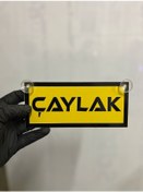 Resim Sarı Renk Üzeri Siyah Renk Çaylak Yazılı Vantuzlu Cam Süsü 