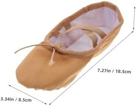 Resim SOIMISS 1 Çift bale ayakkabıları terlik yoga ayakkabıları kızlar bale daireler prenses bale ayakkabıları tek bale ayakkabısı bale dans ayakkabıları yetişkin kedi pençesi ayakkabı 