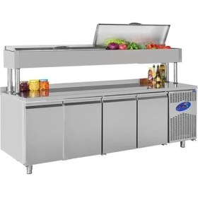 Resim CSA Karacasan 632 Lt Dört Kapılı 700'Lük Yükseltilmiş Makeup Buzdolabı(304 çelk) 