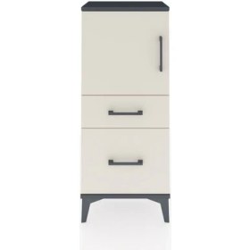 Resim Arges Komodin 2 Raflı 2 Çekmeceli Tek Kapaklı 44X30X106 Antrasit-Aytaşı 