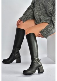 Resim Fox Shoes V312310209 Siyah Kalın Topuklu Kadın Çizme Siyah 