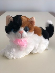 Resim Sesli Miyavlayan Peluş Kedi Oyuncak Hediyelik Uyku Arkadaşı 30 Cm Çok Renkli 