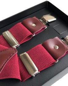 Resim Yage Bordo 3,5 Cm Düz Pantolon Askısı 