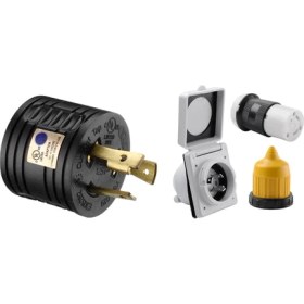 Resim Gemstone 3pcs 125V Rv Güç Twist Kilit Fiş Giriş ve 1x Rv Jeneratör Adaptörü 3-Yolculuk 30A ERKEK-30A Dişi Rv Güç Fişi (Yurt Dışından) 