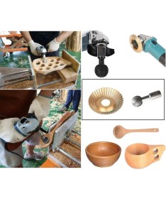 Resim Depolife Kuksa Bardak Ahşap Kase Kaşık Oyma Ağaç Işleme Alet Seti Avuç Taşlama Uyumlu Disk Küre Törpü 