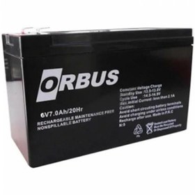 Resim ORBUS 6V 7AH 150*34*94 mm KURU AKÜ 