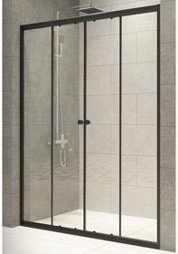 Resim Durul Duşakabin Ön Cephe Siyah Profil Şeffaf Cam Siyah 