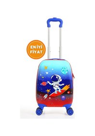 Resim G&d Polo Suitcase Gedox Kids Mavi Kırmızı Astronot Desenli Erkek Çocuk Valizi 151 Mavi - Kırmızı 