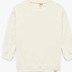 Resim Erkek Bebek Bisiklet Yaka Uzun Kollu Basic Kadife Sweatshirt 