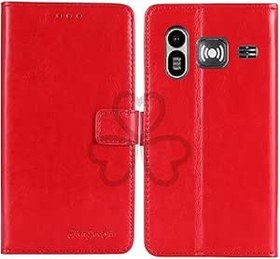 Resim TienJueShi Kırmızı Cep telefonu kılıf PU Deri Kılıfları için Doro Primo 218 368 2.3 inch Koruyucu Kapaklı Cep telefonu standı Kart Cepleri Cover 