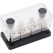 Resim Vkemall 300a 48v Dc 4x3/8" Terminalli Siyah Nikel Bakır , Araç/endüstriyel Dağıtım Bloku Kapaklı 