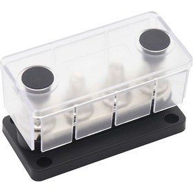 Resim Vkemall 300a 48v Dc 4x3/8" Terminalli Siyah Nikel Bakır , Araç/endüstriyel Dağıtım Bloku Kapaklı 