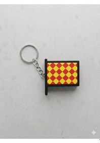 Resim Clicker Hakem Anahtarlık, Bayrak Anahtarlık, Damalı, 4x3cm 